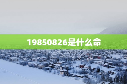 19850826是什么命