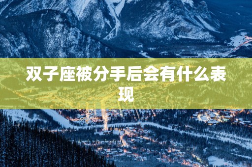 双子座被分手后会有什么表现