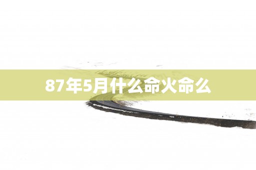 87年5月什么命火命么