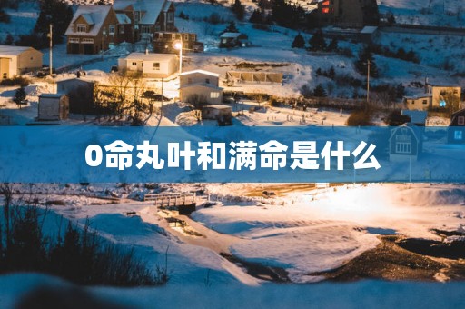 0命丸叶和满命是什么