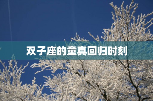 双子座的童真回归时刻