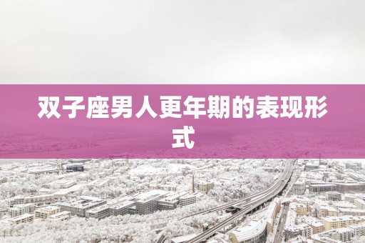 双子座男人更年期的表现形式
