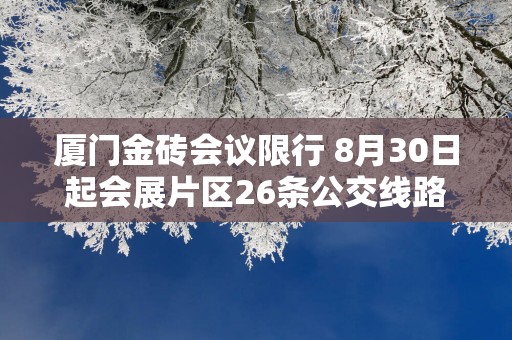 厦门金砖会议限行 8月30日起会展片区26条公交线路提前调整
