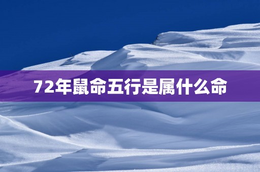 72年鼠命五行是属什么命