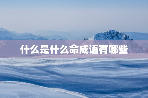 什么是什么命成语有哪些