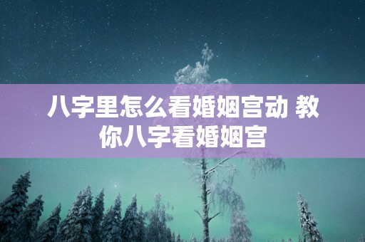 八字里怎么看婚姻宫动 教你八字看婚姻宫
