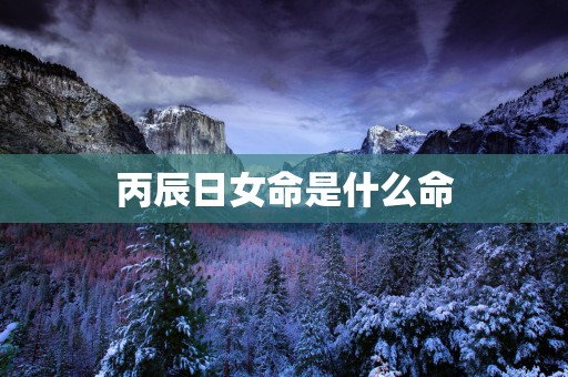 丙辰日女命是什么命