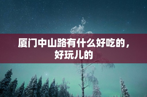 厦门中山路有什么好吃的，好玩儿的
