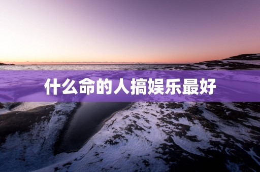 什么命的人搞娱乐最好