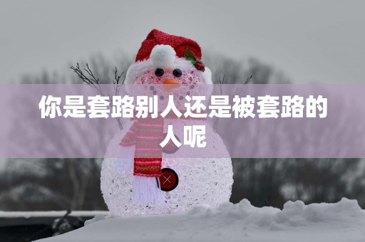 你是套路别人还是被套路的人呢