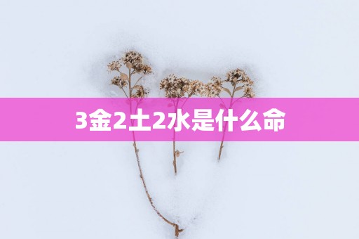 3金2土2水是什么命