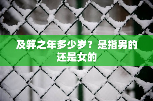 及笄之年多少岁？是指男的还是女的