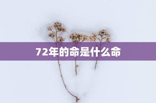 72年的命是什么命