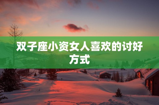 双子座小资女人喜欢的讨好方式
