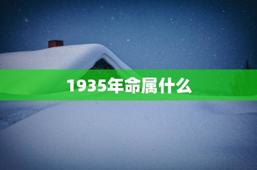 1935年命属什么