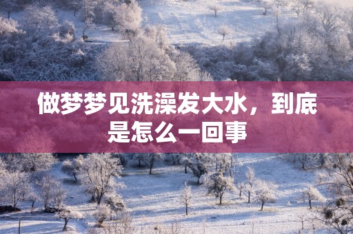 做梦梦见洗澡发大水，到底是怎么一回事