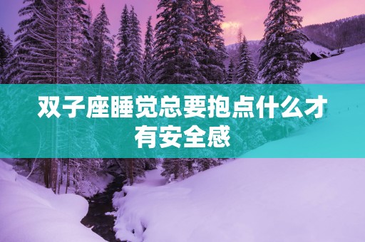 双子座睡觉总要抱点什么才有安全感