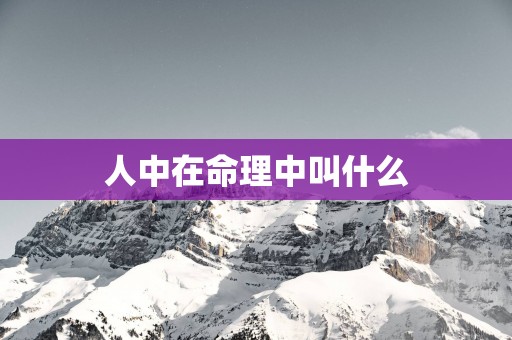 人中在命理中叫什么