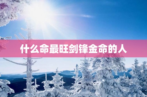 什么命最旺剑锋金命的人