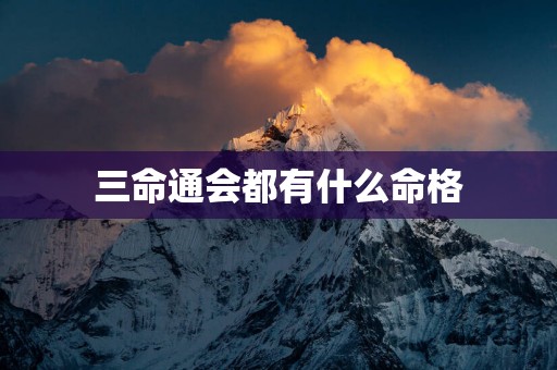 三命通会都有什么命格