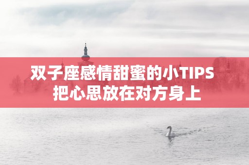 双子座感情甜蜜的小TIPS  把心思放在对方身上