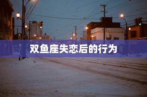 双鱼座失恋后的行为