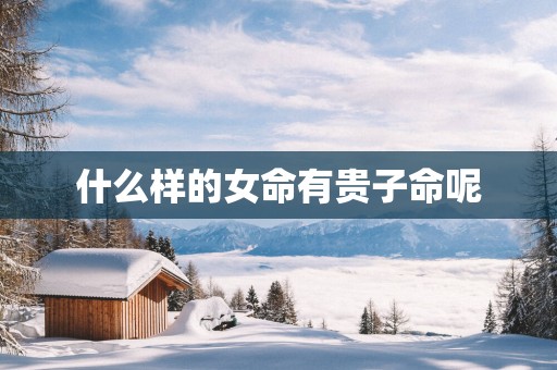 什么样的女命有贵子命呢