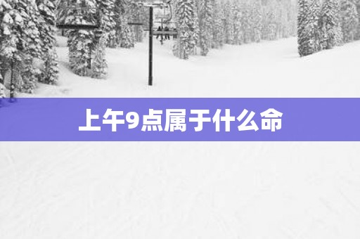 上午9点属于什么命