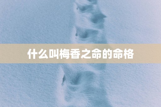 什么叫梅香之命的命格