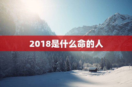 2018是什么命的人