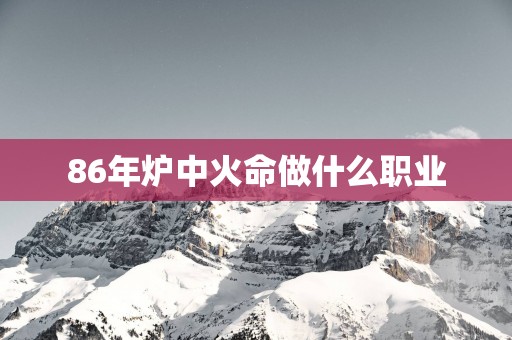 86年炉中火命做什么职业
