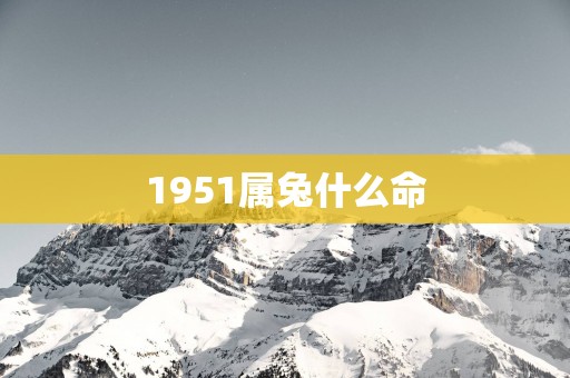 1951属兔什么命
