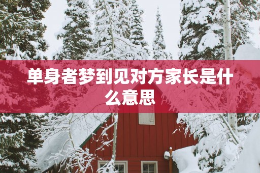 单身者梦到见对方家长是什么意思