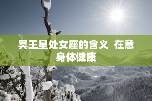 冥王星处女座的含义  在意身体健康