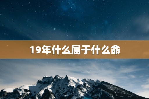 19年什么属于什么命