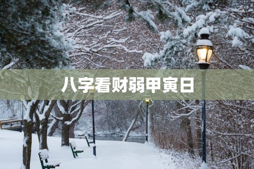 八字看财弱甲寅日