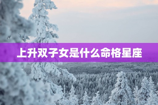 上升双子女是什么命格星座