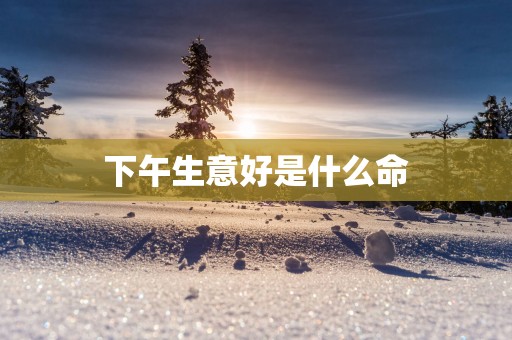 下午生意好是什么命