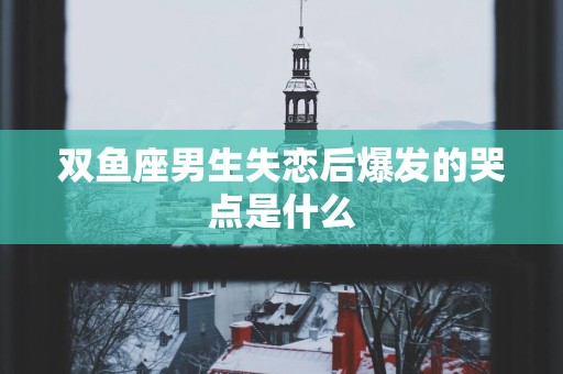 双鱼座男生失恋后爆发的哭点是什么