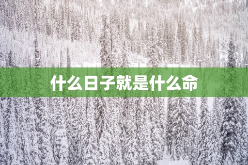 什么日子就是什么命