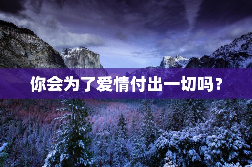 你会为了爱情付出一切吗？