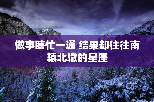 做事瞎忙一通 结果却往往南辕北辙的星座