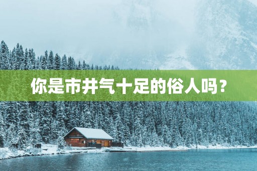 你是市井气十足的俗人吗？