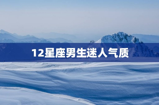 12星座男生迷人气质