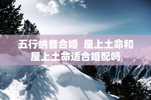 五行纳音合婚  屋上土命和屋上土命适合婚配吗