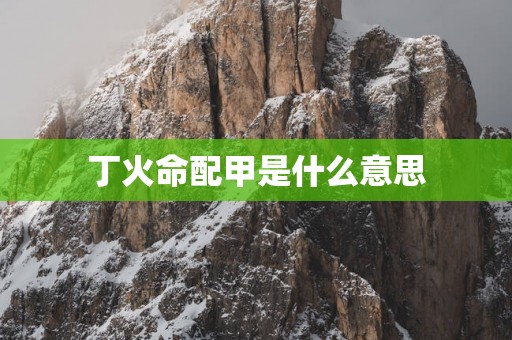 丁火命配甲是什么意思