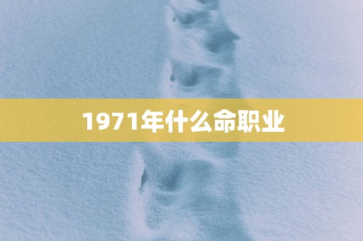 1971年什么命职业