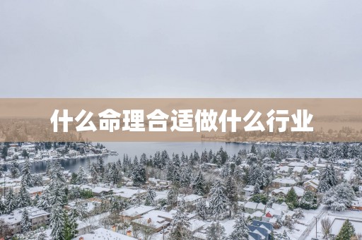 什么命理合适做什么行业
