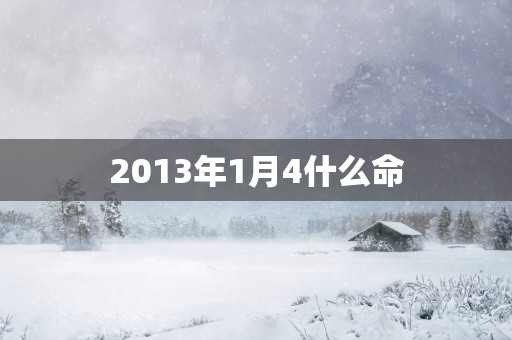 2013年1月4什么命