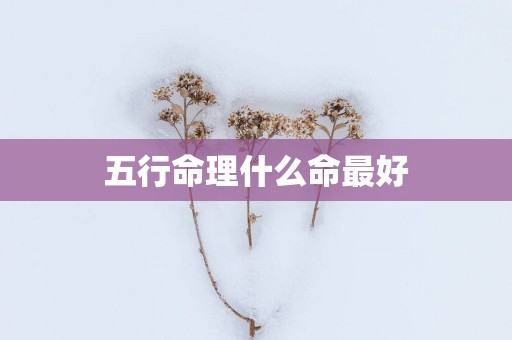五行命理什么命最好
